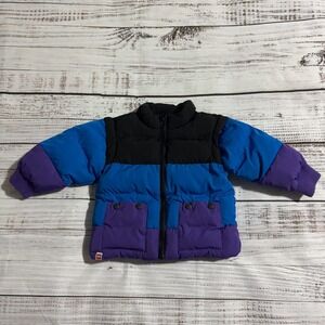 Lego Collection x Target Puffer Jacket Coat Blue Purple Toddler Boy Size 2T